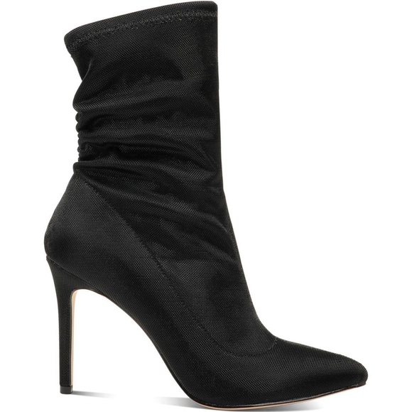 Badgley Michska Ronnie Stiletto Heel Pointed Toe Black Evening Boot Booties 8 - Picture 3 of 9
